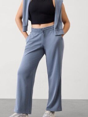 Athleta Seasoft Drawstring pants XL Shadow Blue Straight Leg Lounge Athleisure